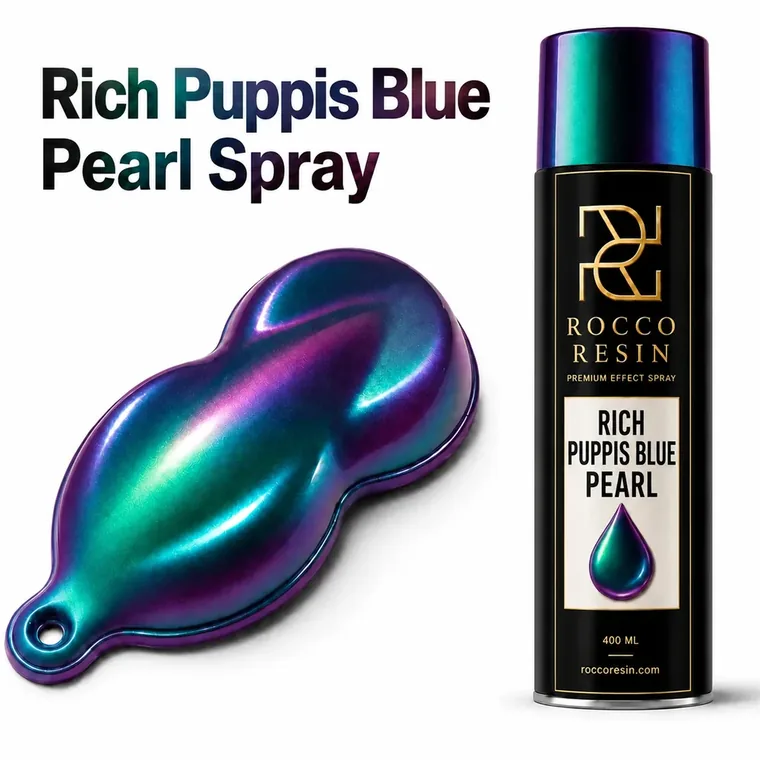 Rich Puppis Blue, spraykleur voor epoxy gietvloeren